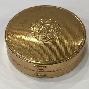 Vintage 1940-50s Tussy Rouge Compact Rare Gold Brass Tone Collectable Monogramed